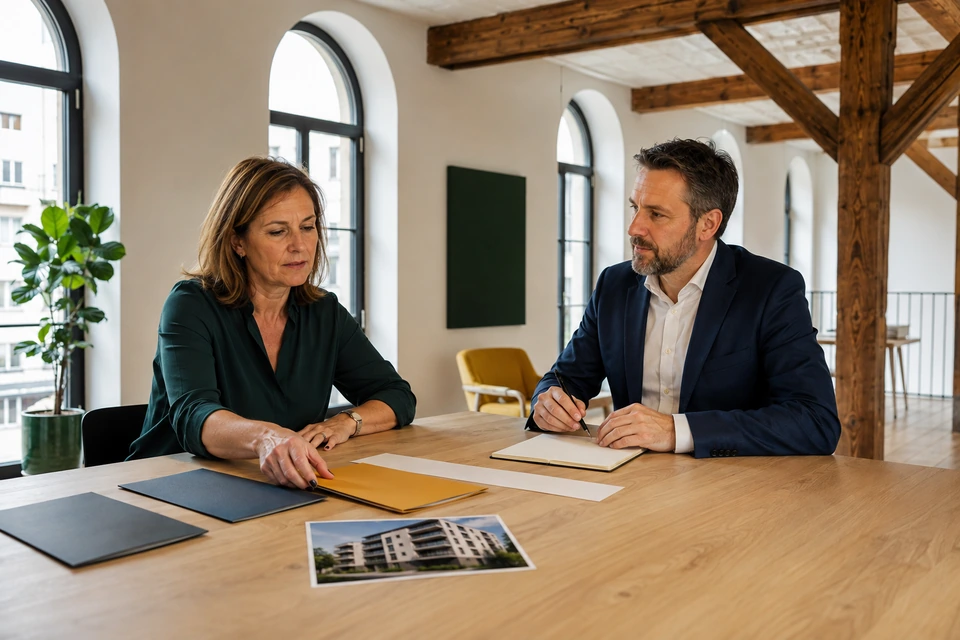 Symbolische Vorbereitung mehrerer persönlicher Immobilienkontakte